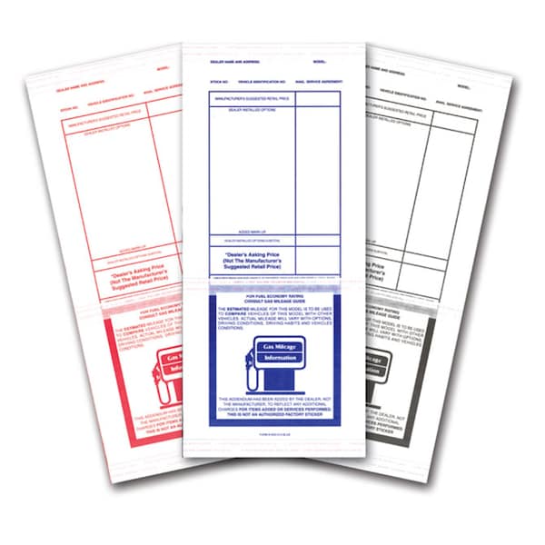 Asp AddendumStickers (Adhesive) Printed Stock, 4 1/4" X 11" 3 Sided Seal Pk ADD-1 - main
